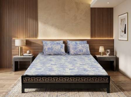 3pc Export Quality Pure Cotton Bedsheets styled in luxury bedroom setting