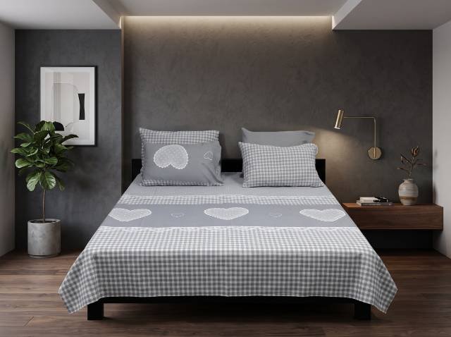 3pc Export Quality Pure Cotton Bedsheets styled in luxury bedroom setting