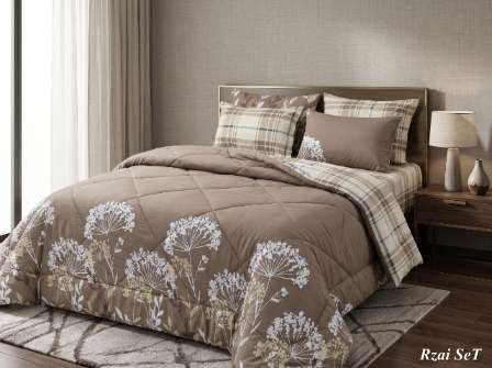 5 PC Export Quality Pure Cotton Bedsheets styled in luxury bedroom setting